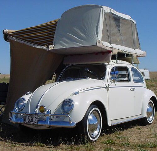 VW Beetle with Rooftop tent